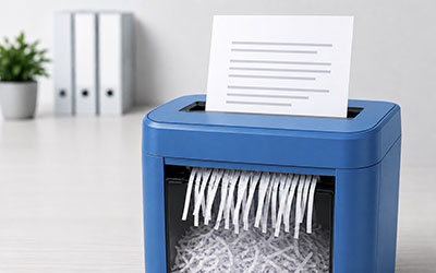 Aktenvernichter zur sicheren Vernichtung sensibler Dokumente